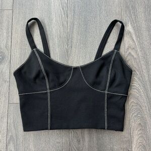 Vintage Black Lined Crop Party Top